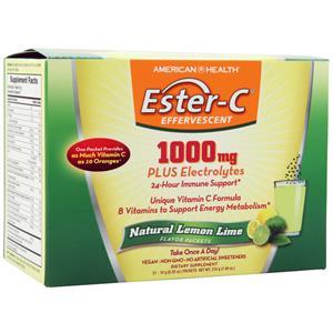 American Health Ester-C Effervescent (1000mg) Natural Lemon Lime 21 pckts