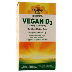 Country Life Vegan D3 (5,000IU)  60 sgels