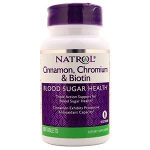 Natrol Cinnamon, Chromium & Biotin Blood Sugar Health  60 tabs