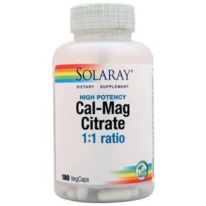 Solaray Cal-Mag Citrate  180 vcaps