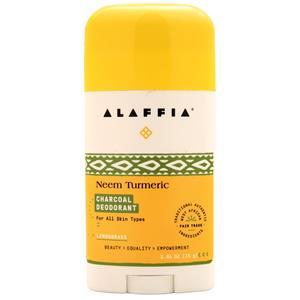 Alaffia Neem Turmeric Charcoal Deodorant Lemongrass 2.65 oz