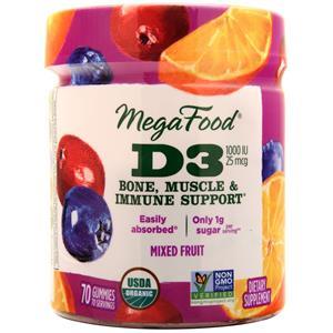 Megafood D3 Bone, Muscle & Immune Support Gummies (1000IU) Mixed Fruit 70 gummy