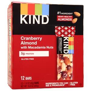 Kind Fruit & Nut Bar Cranberry Almond with Macadamia Nuts 12 bars