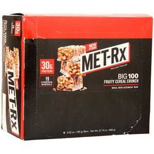 Met-Rx Big 100 Meal Replacement Bar Fruity Cereal Crunch 9 bars