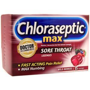 Chloraseptic MAX Sore Throat Lozenges Wild Berries 15 lzngs