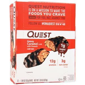 Quest Nutrition Quest Candy Bar Gooey Caramel with Peanuts 12 bars