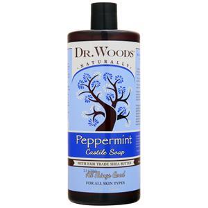 Dr. Woods Castile Soap Liquid with Fair Trade Shea Butter Peppermint 32 fl.oz
