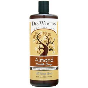 Dr. Woods Castile Soap Liquid with Fair Trade Shea Butter Almond 32 fl.oz