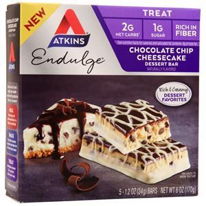 Atkins Endulge Bar Chocolate Chip Cheesecake Dessert 5 bars