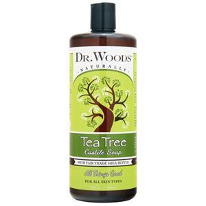 Dr. Woods Castile Soap Liquid with Fair Trade Shea Butter Tea Tree 32 fl.oz