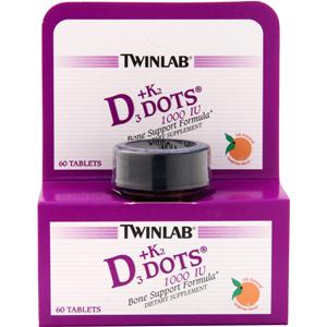 TwinLab D3 plus K2 Dots Tangerine 60 tabs